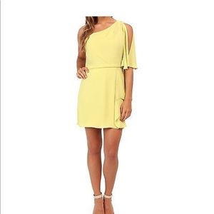 BCBG Max Azaria Mina one shoulder yellow dress
